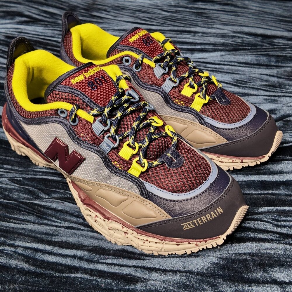 New Balance, Mens Size 9, Blue Brown Neon Green